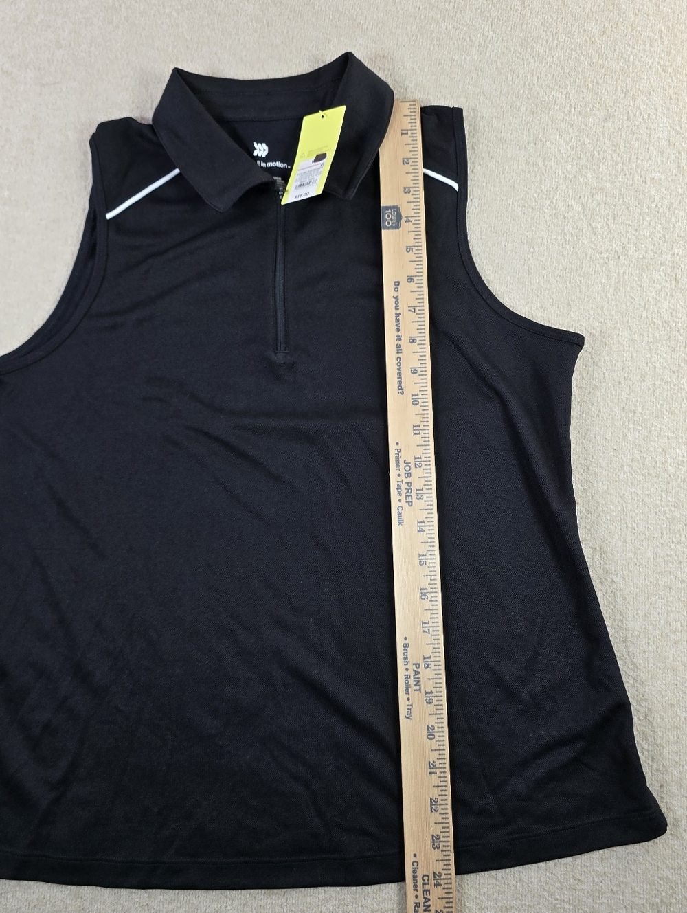 All In Motion Women’s Large Black Sleeveless Golf Tennis Collared Tank Top NWT - Picture 5 of 5